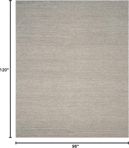 SAFAVIEH Area Rug 8x10 - Natura Collection - Large - Silver, Handmade Wool Blend, Textured Design, Ideal for Living Room, Bedroom, Dining Space (NAT620C)