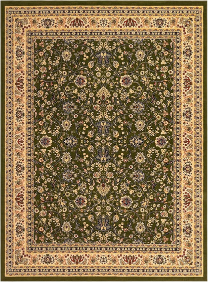 Unique Loom Sialk Hill Collection Area Rug - Washington (9' 10" x 13' 1" Rectangle Green/Hunter Green)