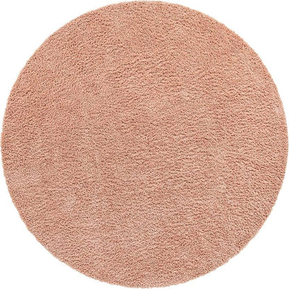 Unique Loom Davos Shag Collection Area Rug - Solid (10' Round, Dusty Rose)