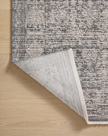 Loloi Amber Lewis Alie Collection ALE-03 Charcoal/Dove 7'-10'' x 7'-10'', .13'' Pile Height, Round Area Rug