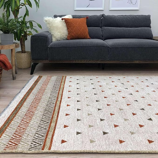 Alfa Rich 3x10 Beige Terracotta Washable Area Rugs for Living Room Kitchen Hallway Decor Runner