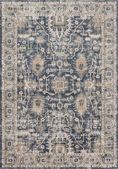 Loloi Teagan Collection TEA-03 Denim/Pebble 6'-7" x 9'-2" Area Rug, Large, Soft Neutral Rug, High-Traffic for Living Room, Bedroom, Home Office, Dining Area