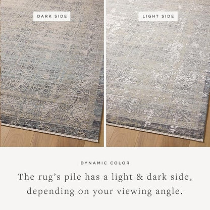 Loloi Amber Lewis Alie Collection ALE-04 Sky/Stone 2'-7'' x 7'-9'', .13'' Pile Height, Runner Rug