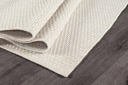 Easy Jute Rugs 5x7 White Color Living Room Indoor Outdoor Area Rug for Patio Farmhouse and Kitchen Rug High Traffic Easy to Clean Washable Solid Boho Woven Design Outside Carpet (5 x 7)