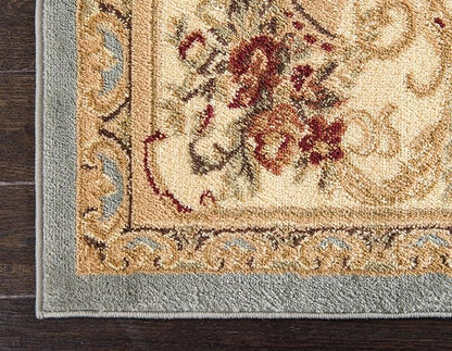 Unique Loom Versailles Collection Traditional Classic Floral Motif Area Rug (5' 0 x 8' 0 Rectangular, Slate Blue/ Ivory)