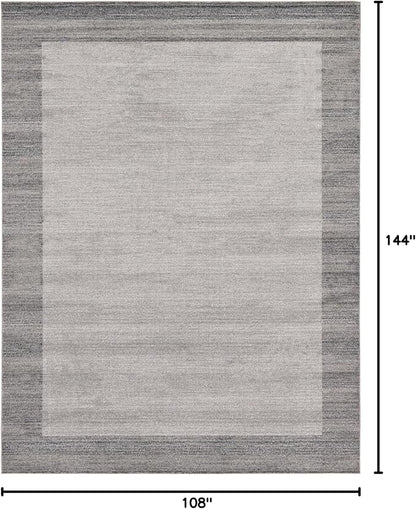 Rugs.com Angelica Collection Rug – 9' x 12' Light Gray Medium Rug Perfect for Living Rooms, Large Dining Rooms, Open Floorplans