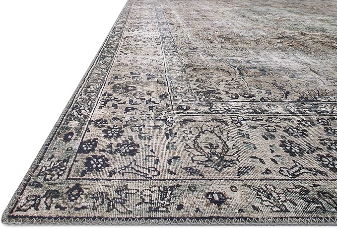 Loloi Layla Collection LAY-06 Taupe/Stone 2'-6" x 7'-6" .13" Thick Runner Rug, Soft, Durable, Vintage Inspired, Distressed, Low Pile, Non-Shedding, Easy Clean, Printed, Living Room Rug