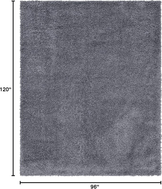 Unique Loom Davos Shag Collection Area Rug - Solid (8' x 10' Rectangle, Peppercorn)