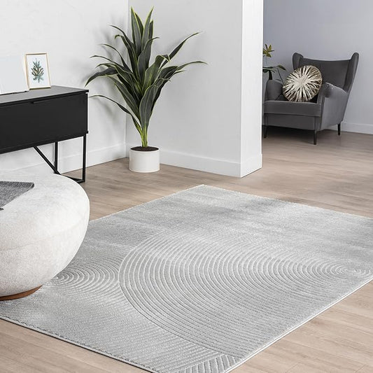 Abani Grey Area Rug for Living Room, Bedroom - Zen Reiki Pattern- 5 x 8 -Durable & Easy to Clean