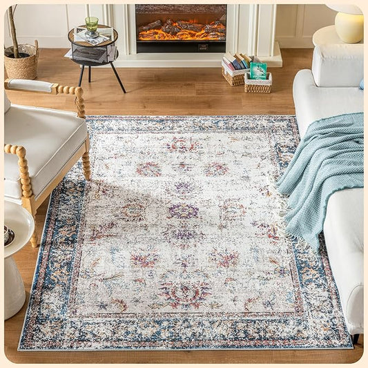 Istana 4x6 Rug - Multi Colors Area Rugs 4x6 - Kid & Pet Friendly Machine Washable Rugs - 4 x 6 Area Rug Non Slip & Non Shedding Area Rug - Foldable Rug for Room for Bedroom