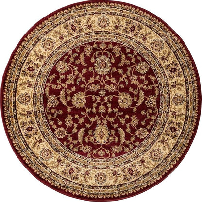 Unique Loom Voyage Collection Traditional Oriental Classic Intricate Design Area Rug (5' 0 x 5' 0 Round, Red/Gold)