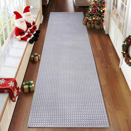 Boho 2x8 ft Runners for Hallways Extra Long Woven Washable Kitchen Runner Mat Rugs Non Slip, Soft Entryway Laundry Hall Floor Runner Carpet for Indoor Backdoor Bedroom Hallway Living Room, Gray