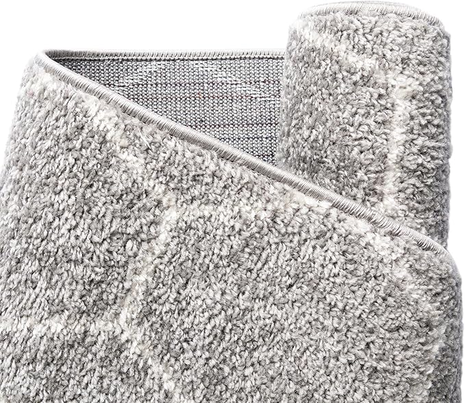 Unique Loom Trellis Frieze Collection Area Rug - Geometric (3' Square, Light Gray/ Ivory)