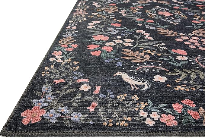 Loloi Rifle Paper Co. Maison Collection MAO-04 Tuileries Black 2'-3" x 3'-9", .19" Pile Height, Accent Rug