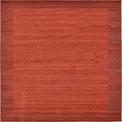 Rugs.com Angelica Collection Rug – 8 Ft Square Terracotta Medium Rug Perfect for Living Rooms, Kitchens, Entryways