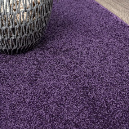 JONATHAN Y Haze Solid Low-Pile Purple 6x9 Oval Indoor Area Rug, Coastal,Bohemian,Minimalist,Classic, Easy-Cleaning for Living Room,Bedroom,Kitchen,Pet Friendly,Non-Shedding (SEU100N-6OV)