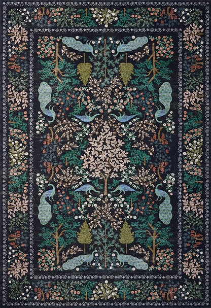 Loloi Rifle Paper Co. Canopy Collection CNP-05 Charcoal 3'-9" x 5'-9" Accent Rug
