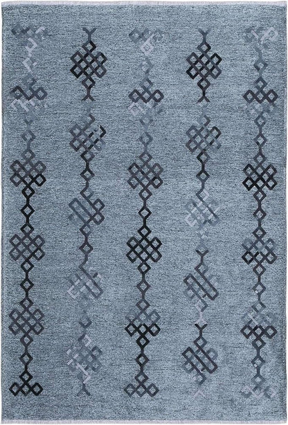 Alfa Rich 3x5 Bluish Gray Washable Area Rugs for Living Room Bedroom Kitchen Decor Cotton Runner