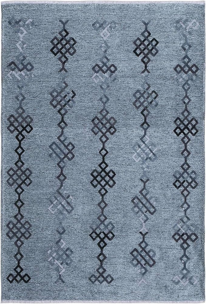 Alfa Rich 5x8 Bluish Gray Washable Area Rugs for Living Room Bedroom Kitchen Decor Cotton Rug