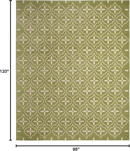 Nourison Home Nourison Essentials Green Ivory 8' x 10' Area Rug - Easy Clean, Non Shedding, Bed Room, Living Room, Dining Room, Kitchen (8' x 10')