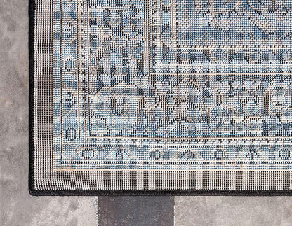 Unique Loom Reza Collection Traditional Persian Style Area Rug, 3 ft x 16 ft 5 in, Black/Beige