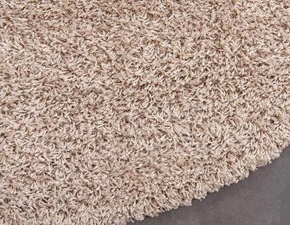 Unique Loom Solid Shag Collection Area Rug (6' 1" Round, Taupe)