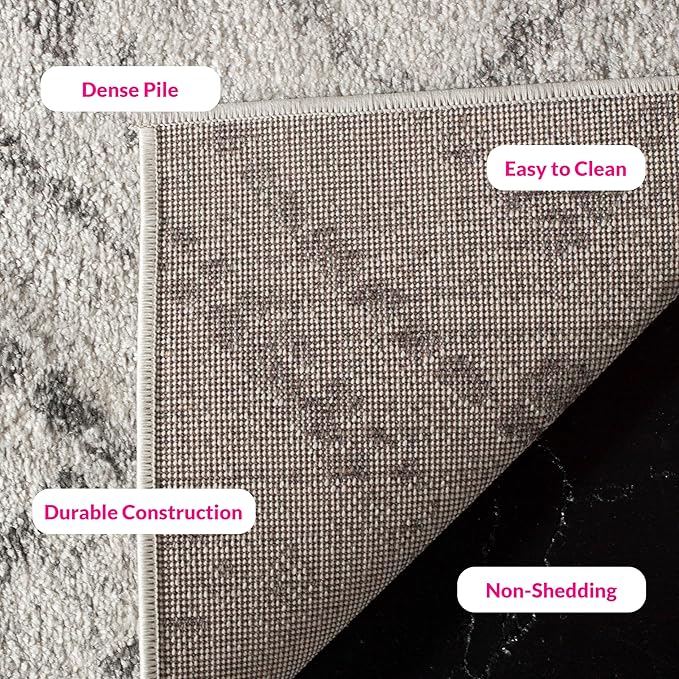 SAFAVIEH Adirondack Collection X-Large Area Rug - 11' x 15', Light Grey & Grey, Modern Distressed Design, Non-Shedding & Easy Care, Ideal for High Traffic Areas in Living Room, Bedroom (ADR131C)