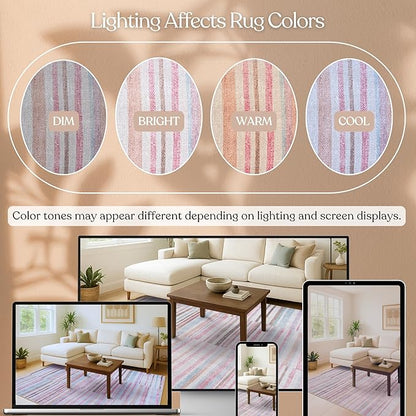 Fame Living Washable Area Rug. Modern Farmhouse. Vintage. Turkish. Bohemian. Distressed. Oriental. Traditional. Rugs for Living Room. Dining. Bedroom. Office. Entryway. Foyer. (865MM, 2'5" x 9'8")