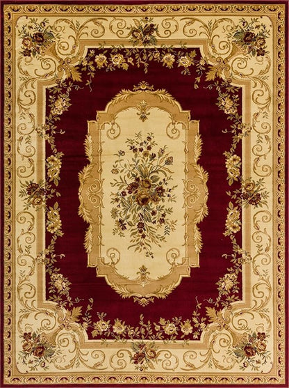 Rugs.com Chateau Collection Rug – 9' x 12' Red Medium Rug Perfect for Living Rooms, Large Dining Rooms, Open Floorplans
