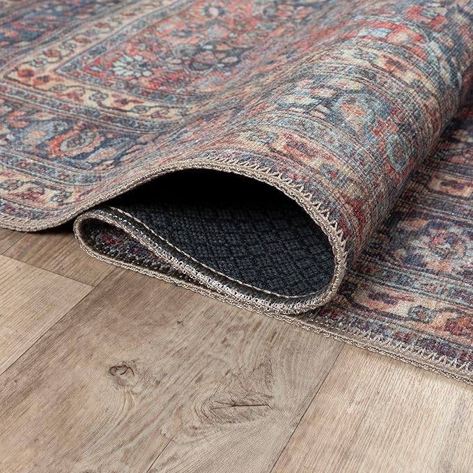 Bloom Rugs Washable Non-Slip 8' x 10' Rug - Multicolor Traditional Medallion Area Rug for Living Room, Bedroom, Dining Room, and Kitchen - Exact Size: 8' x 10'