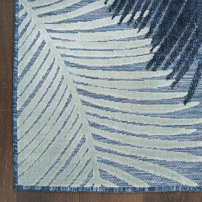 Nourison Home Suncoast Denim 9' x 12' Area Rug - Easy Clean, Non Shedding, Bed Room, Living Room, Dining Room, Kitchen (9' x 12')