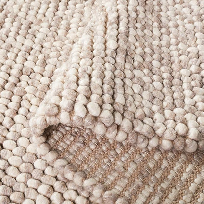 SAFAVIEH Area Rug 3x5 - Natura Collection - Beige, Handmade Wool Blend, Textured Design, Ideal for Living Room, Bedroom, Dining Space (NAT620B)
