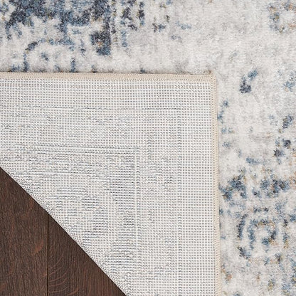 Nourison Home Astra Machine Washable Ivory Blue 4' x 6' Area Rug - Easy Clean, Non Shedding, Bed Room, Living Room, Dining Room, Kitchen (4' x 6')