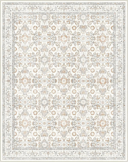 WITSHOCK Living Room Area Rugs 7x9: Soft Non-Slip Backing Washable Rugs Vintage Large Carpet for Bedroom Office Dining Room Kitchen Stain Resistant Home Decor Rug