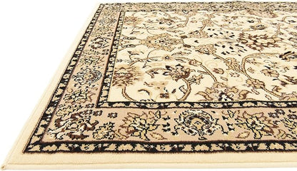 Unique Loom Sialk Hill Collection Area Rug - Washington (4' 1" x 6' 1" Rectangle Ivory/Black)