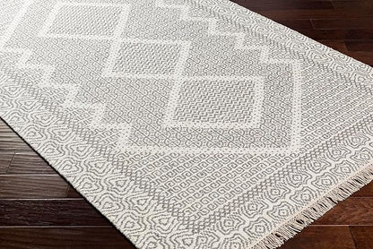 Mark&Day Wool Rugs, 9x12 Nishnabotny Cottage Light Gray Area Rug, Grey Beige Carpet for Living Room, Bedroom or Kitchen (8'10" x 12')