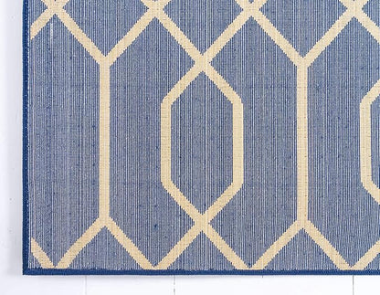 Unique Loom Marilyn Monroe Glam Collection Area Rug - Trellis (4' 1' x 6' 1' Rectangle, Navy Blue Gold/ Gold)