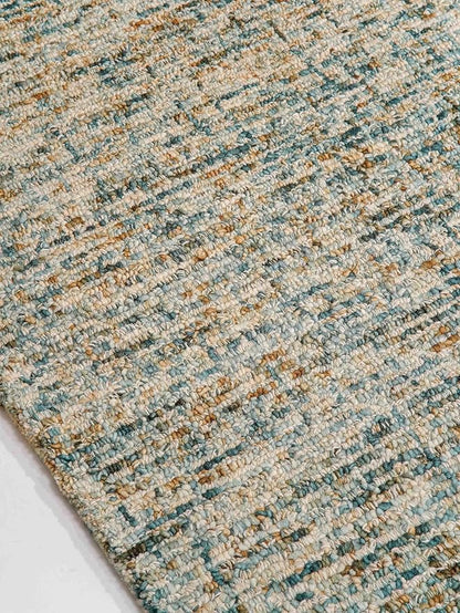 Hand Tufted Wool ECO-Friendly Area Rugs - 5'x8', Rectangle Shape, Blue & Beige, Solid Plain Design, High Pile Thick Handmade Area Rugs for Living Room, Bed Room (KWC111)