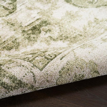 Nourison Home Astra Machine Washable Ivory Green 9' x 12' Area Rug - Easy Clean, Non Shedding, Bed Room, Living Room, Dining Room, Kitchen (9' x 12')
