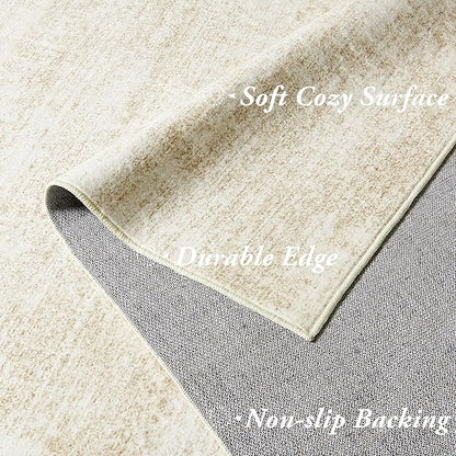Kitchen Runner Rugs Non Skid Washable 2x6,Rubber Backed Non Slip Boho Neutral Abstract Modern Runner Rug for Entryway Bathroom