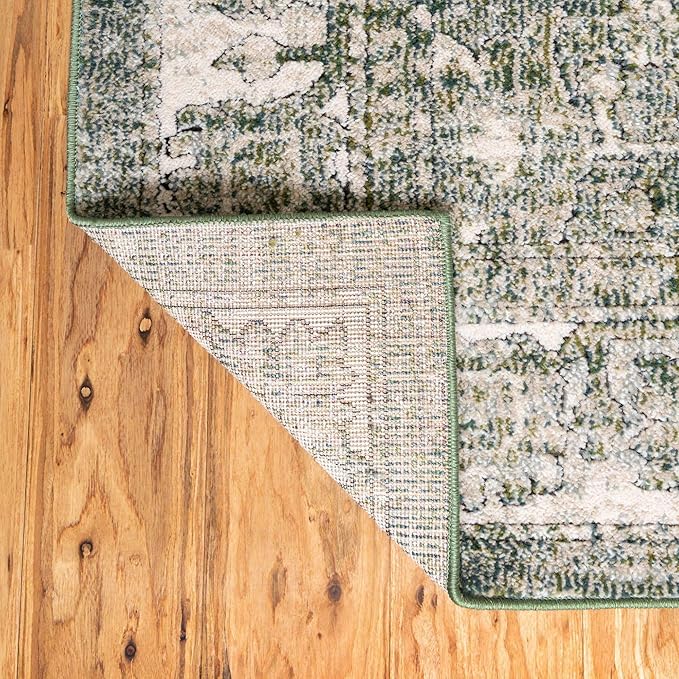 Unique Loom Isabella Collection Area Rug - Adjani (4' 1" x 6' 1" Rectangle, Green/ Ivory)
