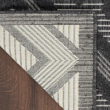 Nourison Home Versatile Charcoal Black 6' x 9' Area Rug - Easy Clean, Non Shedding, Bed Room, Living Room, Dining Room, Kitchen (6' x 9')
