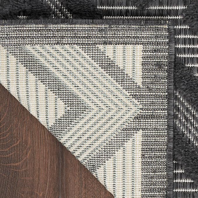 Nourison Home Versatile Charcoal Black 7' x 10' Area Rug - Easy Clean, Non Shedding, Bed Room, Living Room, Dining Room, Kitchen (7' x 10')