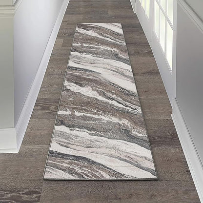 LUXE WEAVERS Lagos Collection 7983 Grey 2x7 Art Deco Area Rug