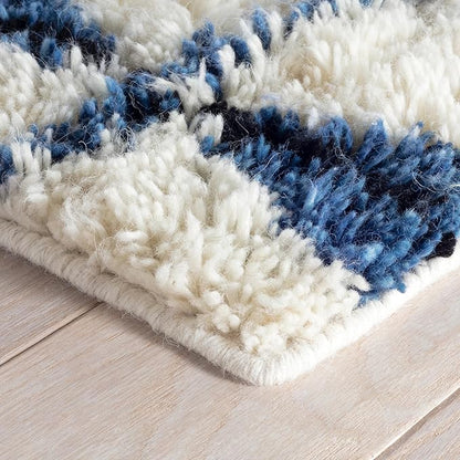 Dash & Albert Noma Indigo Handwoven Wool Rug, 2 X 3 Feet, Blue Geometric Pattern
