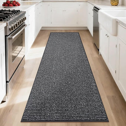 BEQHAUSE Hallway Runner Rugs 2x8, Hallway Rug Non-Slip Washable(Rolled-Up NO Creases), Runner Rug Absorbent Stain Resistant Hall Rug Carpet Runner, Entryway Rugs Floor Mat Laundry Room Rugs, Charcoal