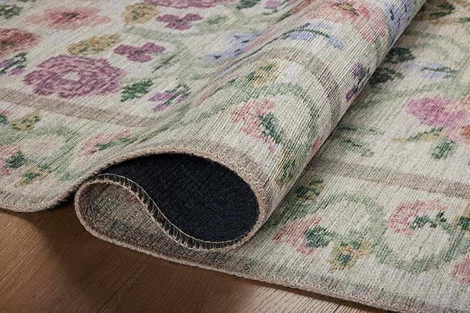 Loloi Rifle Paper Co. Rosa Collection RSA-01 Ivory 2'-6" x 7'-6" Runner Rug