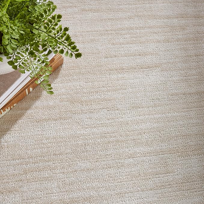 Nourison Home Nourison Essentials Ivory Beige 12' x 15' Area Rug - Easy Clean, Non Shedding, Bed Room, Living Room, Dining Room, Kitchen (12' x 15')