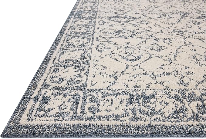 Loloi Magnolia Home by Joanna Gaines Gigi Collection GIG-02 Ivory/Blue 2'-7" x 4' Accent Rug