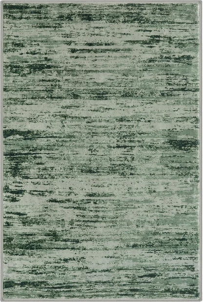 Modern Abstract Entryway Rug Indoor 2x3 Washable Rug Non-Slip Soft Small Area Rug Forest Green Kitchen Mats Thin Print Faux Wool Floor Carpet Throw Rugs for Entrance Bedroom